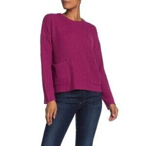Melloday Wool Blend Two Pocket Pullover Sweater Berry Pink Women’s Size M Medium